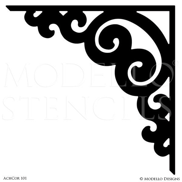 Custom Corner Stencils - Ceiling Corner Patterns - Wall Corner